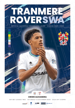Tranmere Rovers v Crewe Alexandra Match Programme 2025-12-13