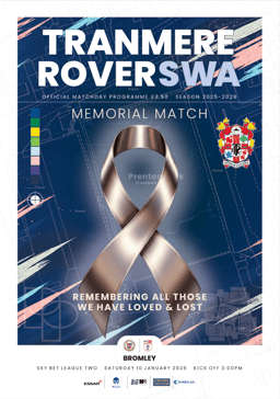 Tranmere Rovers v Bromley Match Programme 2026-01-10