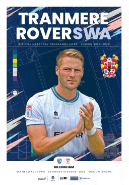 Tranmere Rovers v Gillingham Match Programme 2025-08-16