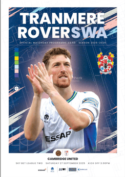 Tranmere Rovers v Cambridge United Match Programme 2025-09-27