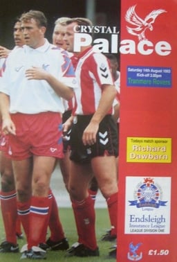 Crystal Palace v Tranmere Rovers Match Programme 1993-08-14