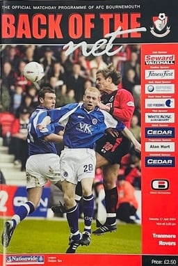 AFC Bournemouth v Tranmere Rovers Match Programme 2004-04-17