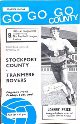 Stockport County v Tranmere Rovers Match Programme 1968-02-02
