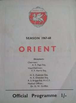Leyton Orient v Tranmere Rovers Match Programme 1968-05-11
