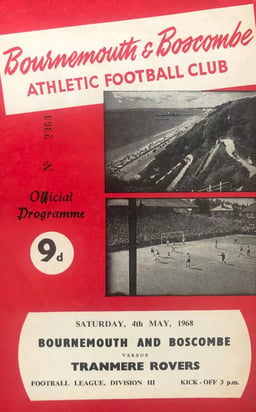 AFC Bournemouth v Tranmere Rovers Match Programme 1968-05-04