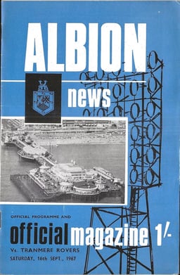 Brighton & Hove Albion v Tranmere Rovers Match Programme 1967-09-16
