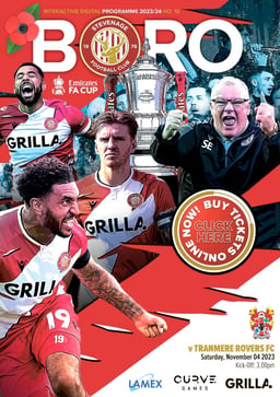 Stevenage v Tranmere Rovers Match Programme 2023-11-04
