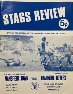 Mansfield Town v Tranmere Rovers Match Programme 1971-12-11