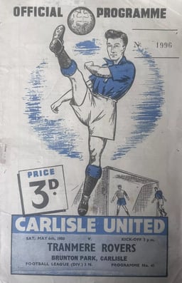 Carlisle United v Tranmere Rovers Match Programme 1950-05-06
