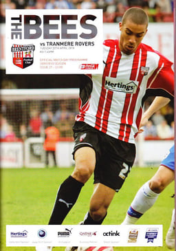 Brentford v Tranmere Rovers Match Programme 2010-04-20