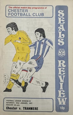 Chester v Tranmere Rovers Match Programme 1977-01-22