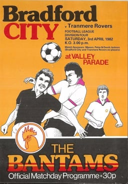 Bradford City v Tranmere Rovers Match Programme 1982-04-03