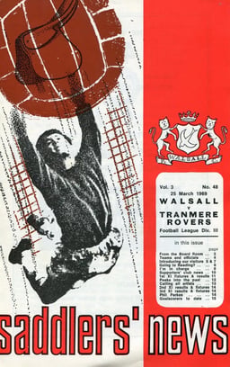 Walsall v Tranmere Rovers Match Programme 1969-03-25