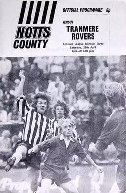 Notts County v Tranmere Rovers programme cover