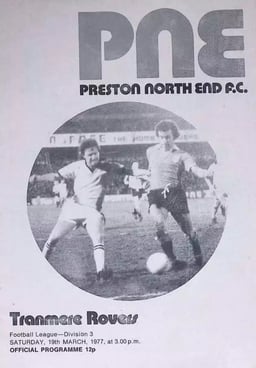 Preston North End v Tranmere Rovers Match Programme 1977-03-19
