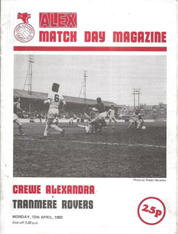 Crewe Alexandra v Tranmere Rovers Match Programme 1982-04-12