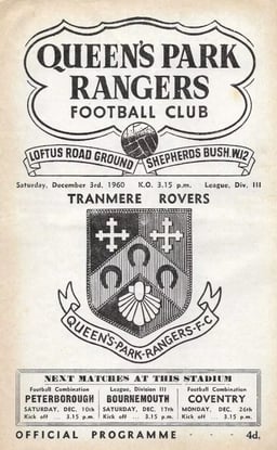 Queens Park Rangers v Tranmere Rovers Match Programme 1960-12-03